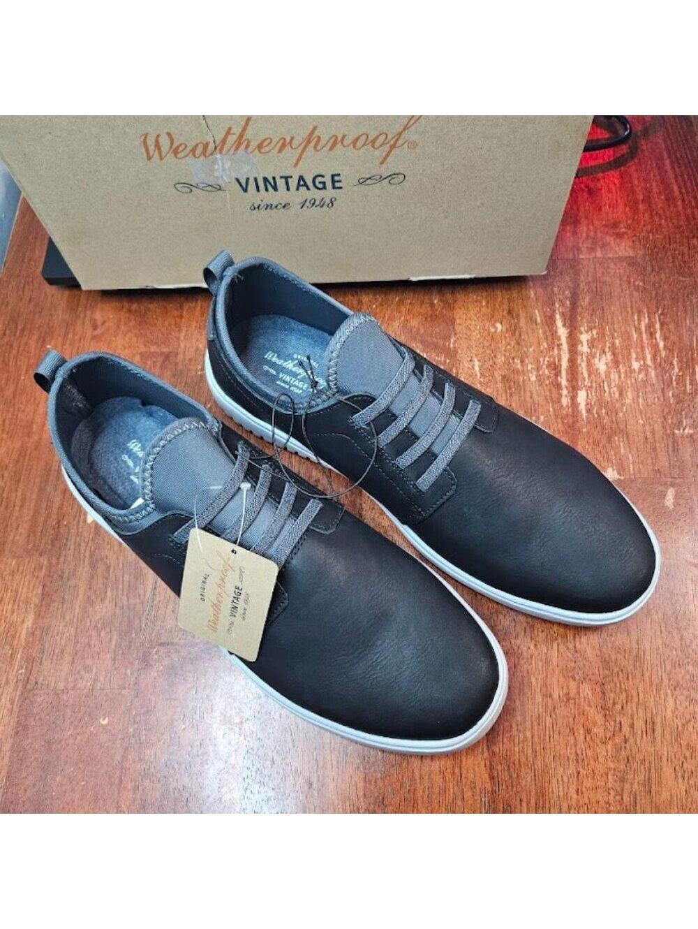 WEATHERPROOF VINTAGE MENS OMERA PULL-ON SNEAKERS BLACK 13